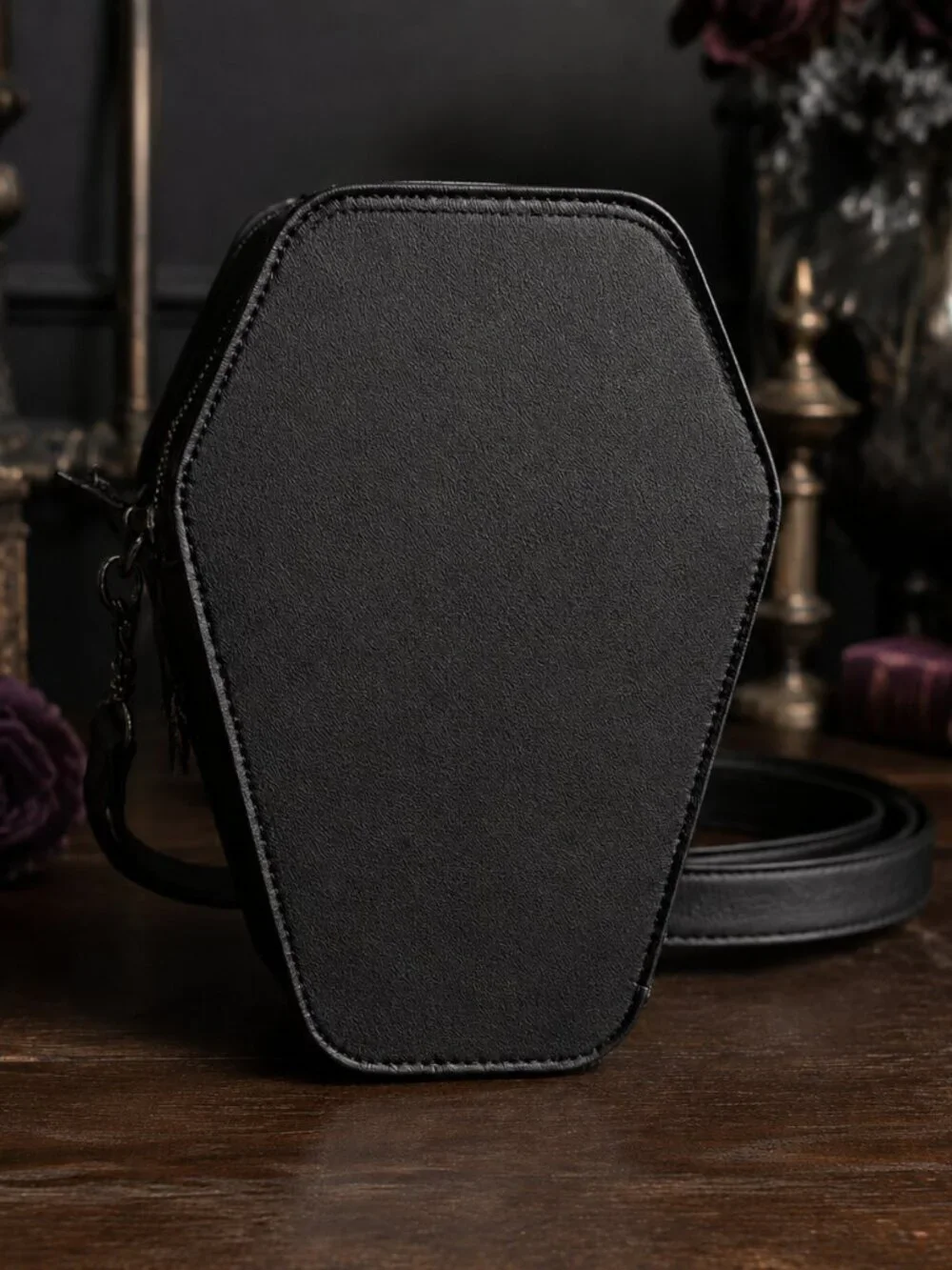 Mad Engine Gothic Coffin Crossbody Bag Pentagram Moon Occult Purse NWT